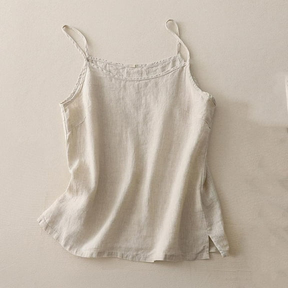 Timegard Camisole Tops for Women Scoop V Neck Neck Spaghetti Strap Tank Tops Loose Casual Tee Shirts