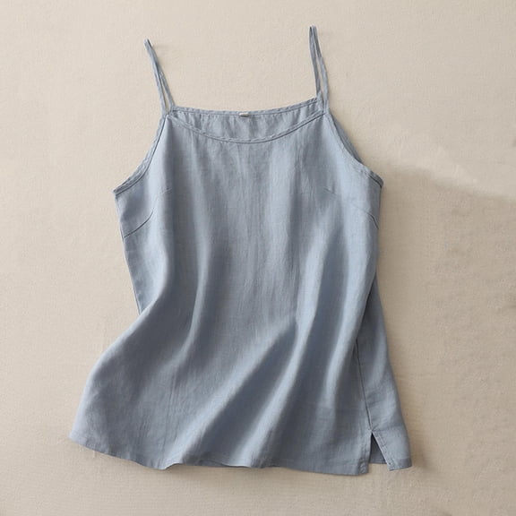 Timegard Camisole Tops for Women Scoop V Neck Neck Spaghetti Strap Tank Tops Loose Casual Tee Shirts