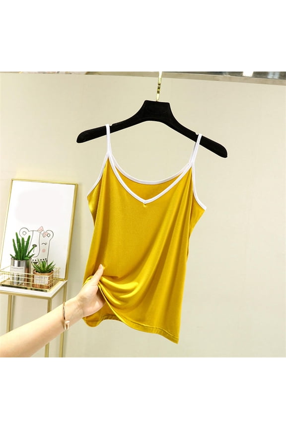 Camisole Tops for Women Spaghetti Strap V Neck Loose Soft Comfy Basic Tee Casual Tank Tops Summer