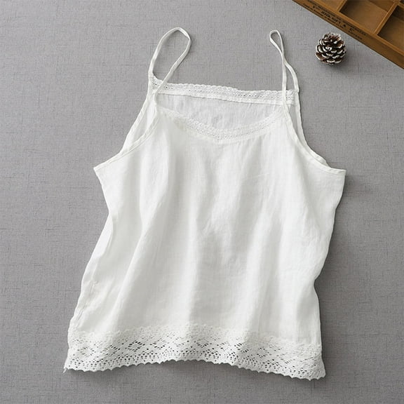 Timegard Camisole Tops for Women V Neck Spaghetti Strap Tank Tops Sleeveless Lace Lightweight Tee Shirts