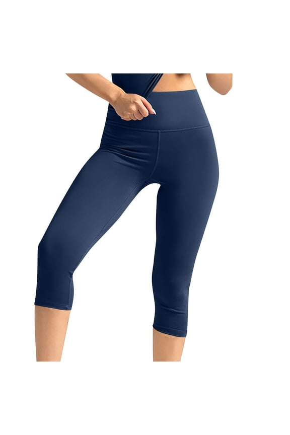 Capri Pants Women Summer High Waist Cropped Workout Leggings Slim Casual Athletic Trousers