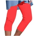 thumbnail image 1 of Timegard Capri Pants for Women Plus Size Elastic Waist Crop Pants Athletic Yoga Pants Short Leggings, 1 of 5
