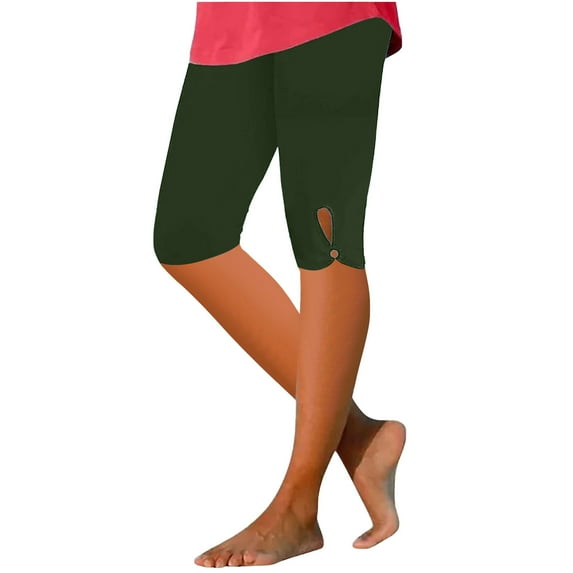 Timegard Capris Pants for Women Elastic Waist Slim Fitting Cropped Yoga Pants Summer Casual Comfy Shorts