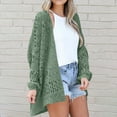 thumbnail image 1 of Timegard Cardigan Sweaters for Women Hollow out Crochet Open Front Mid Long Comfy Cardigan Fashion, 1 of 6