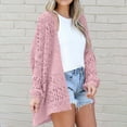 thumbnail image 1 of Timegard Cardigan Sweaters for Women Hollow out Crochet Open Front Mid Long Comfy Cardigan Fashion, 1 of 6