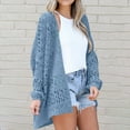 thumbnail image 1 of Timegard Cardigan Sweaters for Women Hollow out Crochet Open Front Mid Long Comfy Cardigan Fashion, 1 of 6
