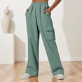 thumbnail image 1 of Timegard Cargo Pants Women Elastic Waist Ruched Lightweight Sweatpants Casual Comfy Trousers Outdoor, 1 of 4