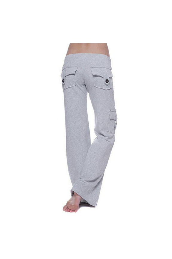 Cargo Pants Women Workout Leggings XS-4XL Drawstring Stretchy Outdoor Active Trousers with Pockets