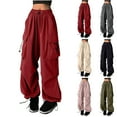 thumbnail image 1 of Timegard Cargo Pants for Women Elastic High Waist Baggy Active Sport Hiking Outdoor Pants Lightweight, 1 of 6