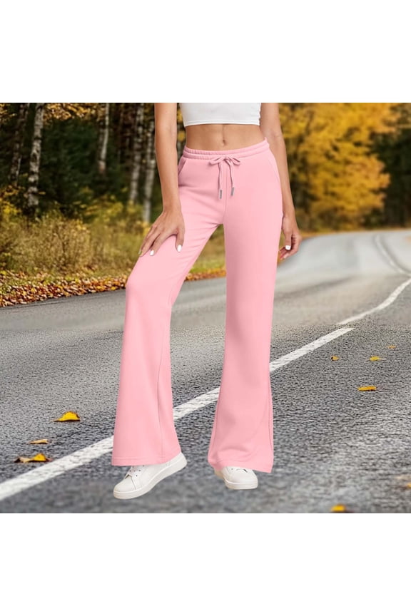 Sweatpants Women Drawstring Comfy Lightweight Flare Pants Casual Workout Running Trousers