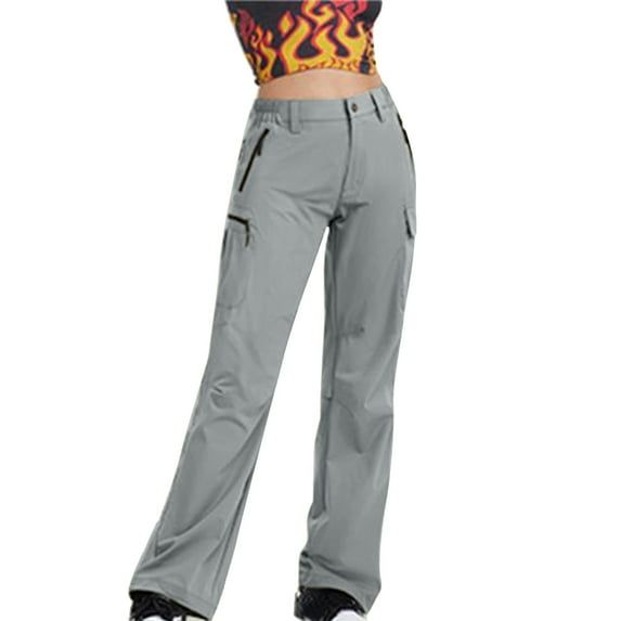 Timegard Cargo Pants for Women Straight Leg High Waist Active Outdoor Travel Fall Pants with Pockets