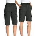 thumbnail image 1 of Timegard Cargo Shorts Women Elastic Waisted Drawstring Straight Leg Hiking Outdoor Half Pants with Pockets, 1 of 7