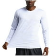 thumbnail image 1 of Timegard Casual Workout Tops for Men Crewneck Athletic Running Tee Breathable Loose Fitting Long Sleeve Shirts(White,XL), 1 of 5