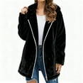 thumbnail image 1 of Timegard Coats for Women Fuzzy Fleece Open Front Long Sleeve Jackets Fall Winter Warm Mid Longs Outwear Coats, 1 of 3