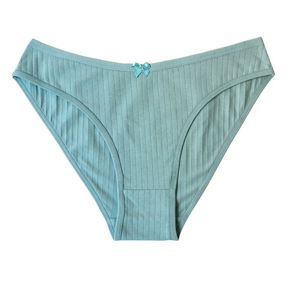 Timegard Cotton Panties for Women Bow Tie Low Waist Comfortable Underwear Solid Color Ladies Briefs