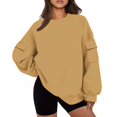 thumbnail image 1 of Timegard Crewneck Sweatshirts Women Oversized Long Sleeve Tops Streetwear Loose Pullover Fall Winter, 1 of 6