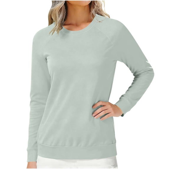 Timegard Crewneck Sweatshirts for Women Fall Long Sleeve Drop Shoulder Casual Loose Workout Running Pullover,Silver,L