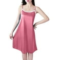 thumbnail image 1 of Timegard Dresses for Women Pajamas Lace Scoop Neck Spaghetti Strap Loose Mini Dresses Casual Sleepwear, 1 of 7