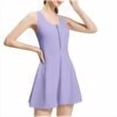 thumbnail image 1 of Timegard Dresses for Women Zipper Racerback Fitting Ruffle Outdoor Active Tennis Summer Dresses with Built in Bras,Purple, 1 of 8