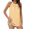 thumbnail image 1 of Timegard Eyelet Tank Top for Women Round Neck Ruched Sleeveless Comfy Casual Tee Shirts Summer, 1 of 3