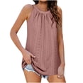 thumbnail image 1 of Timegard Eyelet Tank Top for Women Round Neck Ruched Sleeveless Comfy Casual Tee Shirts Summer, 1 of 2