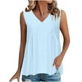 thumbnail image 1 of Timegard Eyelet Tank Tops for Women V-Neck Sleeveless Ruched Dressy Casual Loose Tops Summer Vacation, 1 of 7