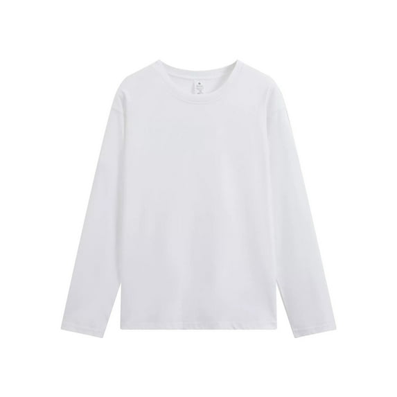 Timegard Fall Tops for Men Crewneck Long Sleeve Comfy Loose Solid Color Basic Tee Casual Pullover Tops