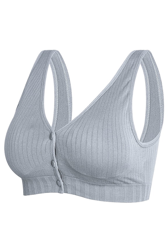 Front Closure Bras for Women Wireless Button Wide Strap Full Support Comfort Daily Bras Camis
