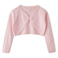 thumbnail image 1 of Timegard Girl Lightweight Cardigan Open Front Button Hollow out Children Comfy Cute Knit Shrug Solid Color, 1 of 6