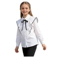 thumbnail image 1 of Timegard Girls Button down Shirts Ruffle Collared Classic Long Sleeve Uniform Shirts Kid Cute Blouse Tops 3-14 Years, 1 of 9