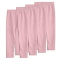 thumbnail image 1 of Timegard Girls Clothes 4pc Thin Leggings Solid Color Comfy Stretch Slim Casual Kids Workout Trousers, 1 of 8