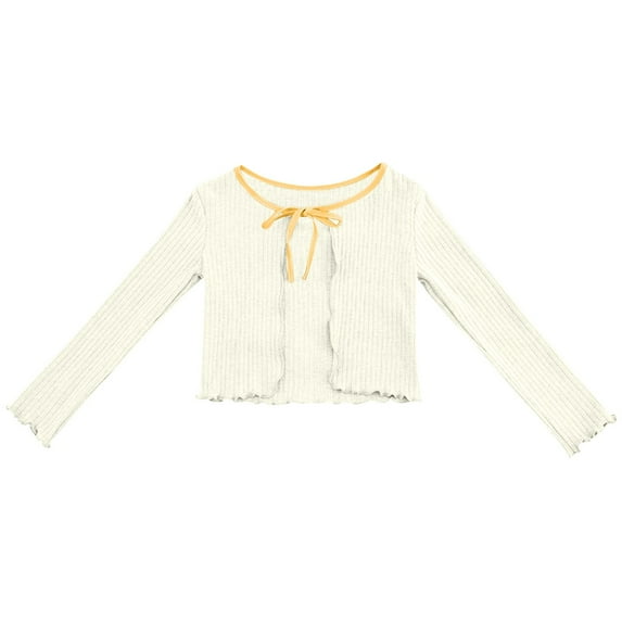 Timegard Girls Clothes Cardigan Open Front Long Sleeve Belt Knit Comfy Tops for Dance Dress Fashion