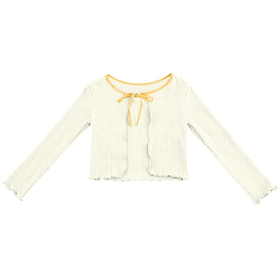 Timegard Girls Clothes Cardigan Open Front Long Sleeve Belt Knit Comfy Tops for Dance Dress Fashion