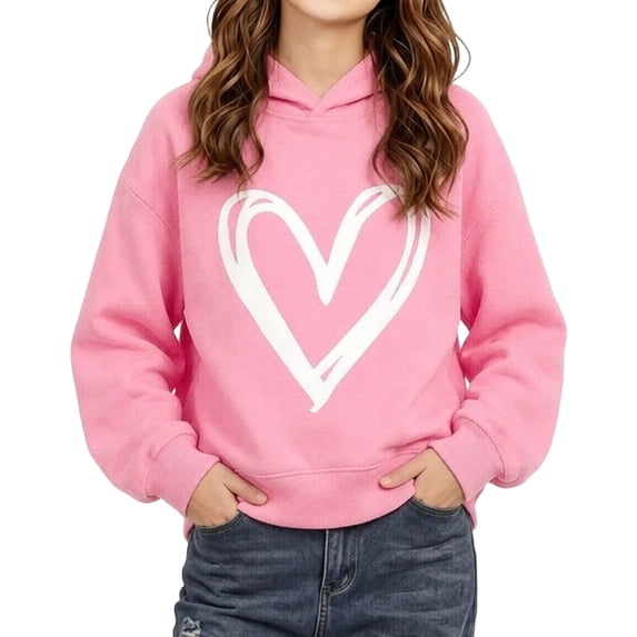 Timegard Girls Clothes Kids Hoodies Sweatshirts Print Long Sleeve Cute Pullover Fall Casual Loose Pullover Tops
