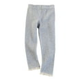 thumbnail image 1 of Timegard Girls Clothes Toddler Ribbed Cute Comfy Stretch Leggings Lace Loungewear Trousers Solid Color, 1 of 5