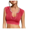 thumbnail image 1 of Timegard Going out Tops for Women Notched V Neck Sleeveless Crop Top Solid Color Slim Fitting Comfy Top, 1 of 5