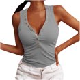 thumbnail image 1 of Timegard Going out Tops for Women Notched V Neck Sleeveless Knit Skinny Comfy Summer Casual Tank Tops, 1 of 5