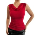 thumbnail image 1 of Timegard Going out Tops for Women Sleeveless Side Ruched Solid Color Slim Fitting Casual Tank Top, 1 of 8