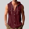 thumbnail image 1 of Timegard Hoodies for Men Summer Button down Tank Tops Drawstring Fitting Lightweight Casual Tops Trendy, 1 of 6