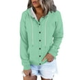 thumbnail image 1 of Timegard Hoodies for Women Button up Long Sleeve Casual Loose Comfy Jackets with Pockets Fall Winter, 1 of 6