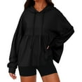 thumbnail image 1 of Timegard Hoodies for Women Drawstring Long Sleeve Ruched Ruffle Pullover Cute Sweatshirts Fall Travel, 1 of 8