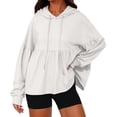 thumbnail image 1 of Timegard Hoodies for Women Drawstring Long Sleeve Ruched Ruffle Pullover Cute Sweatshirts Fall Travel, 1 of 8