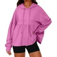 thumbnail image 1 of Timegard Hoodies for Women Drawstring Long Sleeve Ruched Ruffle Pullover Cute Sweatshirts Fall Travel, 1 of 8