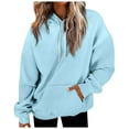 thumbnail image 1 of Timegard Hoodies for Women Drawstring Long Sleeve Sweatshirts Pullover Fall Winter Solid Color Tops, 1 of 5