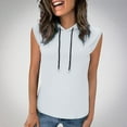 thumbnail image 1 of Timegard Hoodies for Women Drawstring Sleeveless Cap Sleeve Comfy Pullover Tops Casual Solid Color Tank Tops, 1 of 7