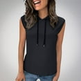 thumbnail image 1 of Timegard Hoodies for Women Drawstring Sleeveless Cap Sleeve Comfy Pullover Tops Casual Solid Color Tank Tops, 1 of 7