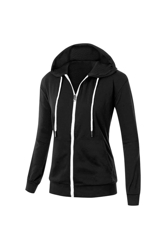 Hoodies for Women Zip up Long Sleeve Sweatshirts Fall Winter Open Front Drawstring Jackets