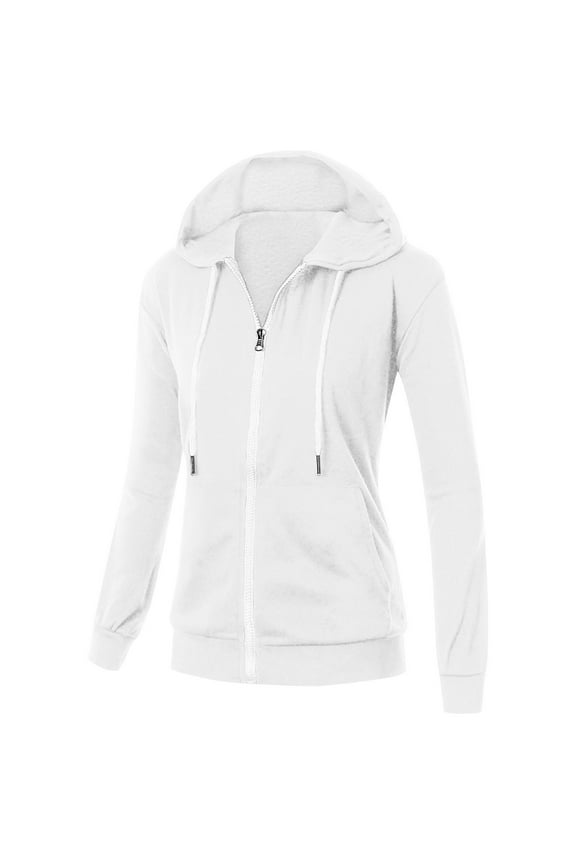 Hoodies for Women Zip up Long Sleeve Sweatshirts Fall Winter Open Front Drawstring Jackets
