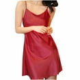 thumbnail image 1 of Timegard House Dress for Women Scoop Neck Spaghetti Strap Comfy Solid Color Thin Sleep Dress Summer, 1 of 7