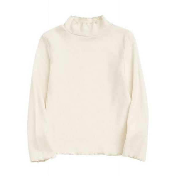 Timegard Infant Baby Clothes Fall Ruffle High Neck Tops Boys Girls Cotton Loose Comfy Long Sleeve Tee